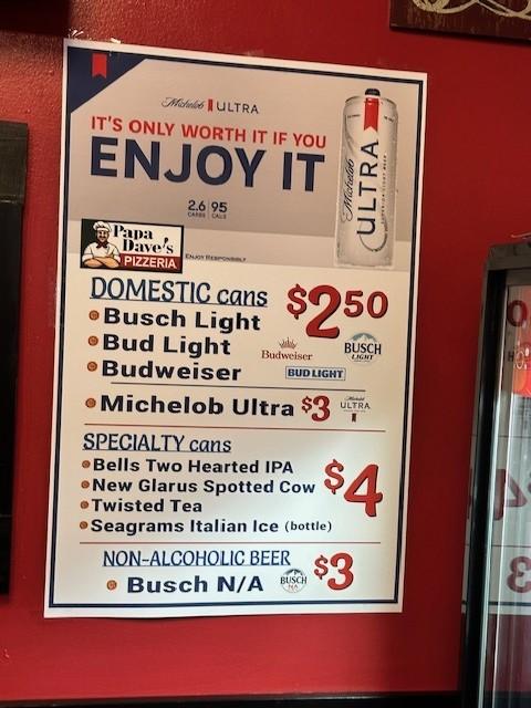 Papa Dave's Pizzeria Menu image 3